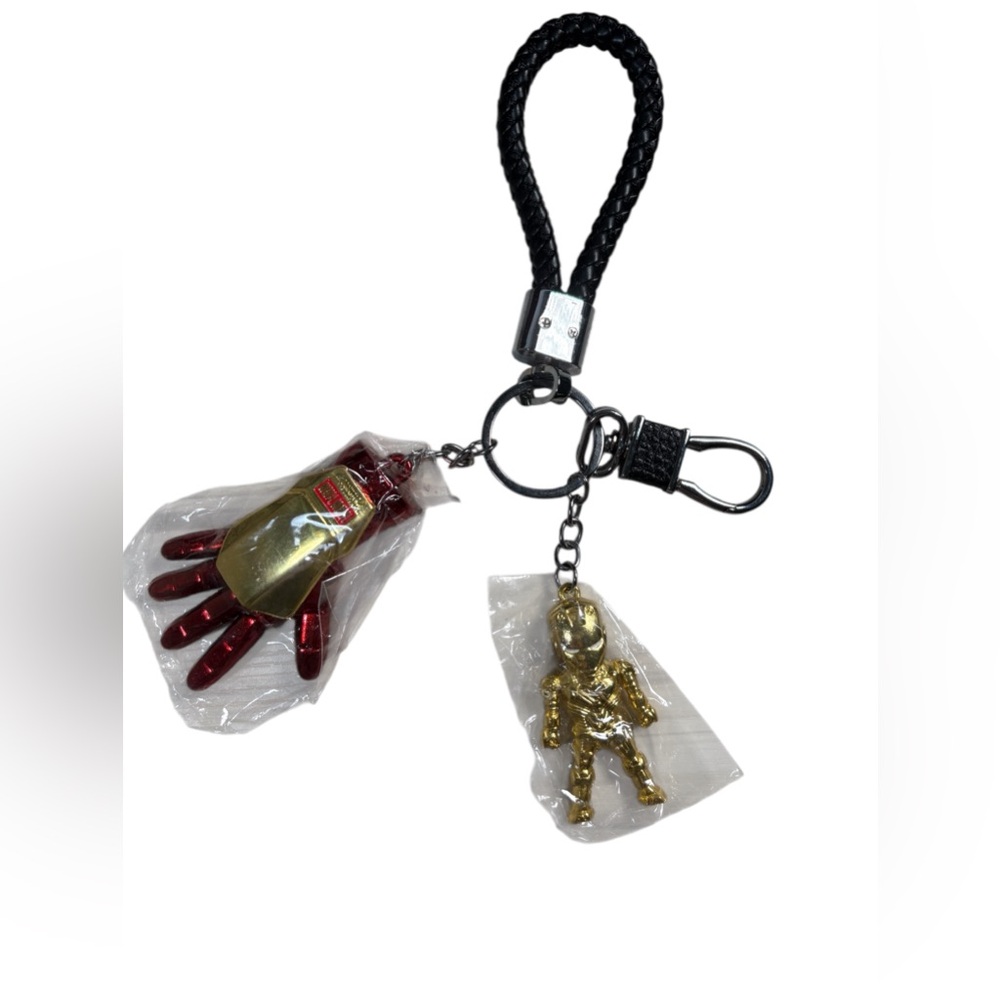 Gold and Red Keychain with Black Lanyard